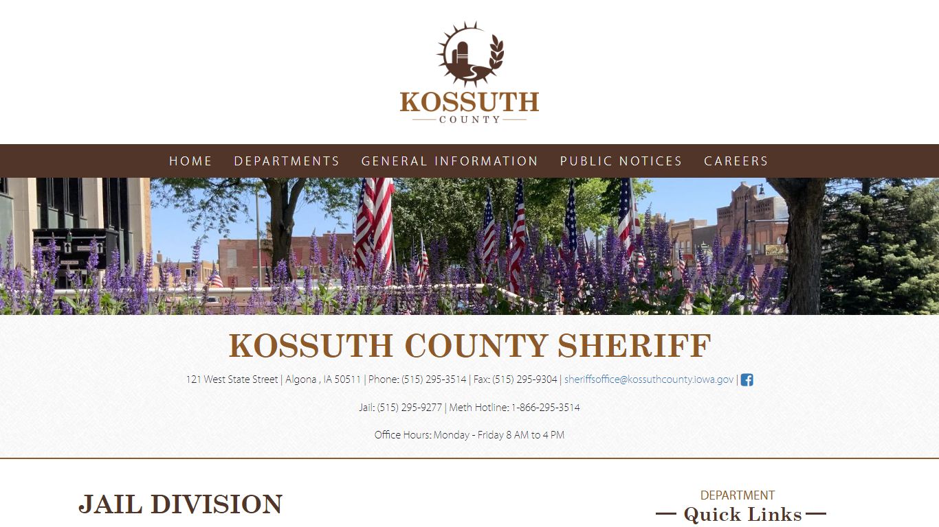 Kossuth County, Iowa | Jail Division